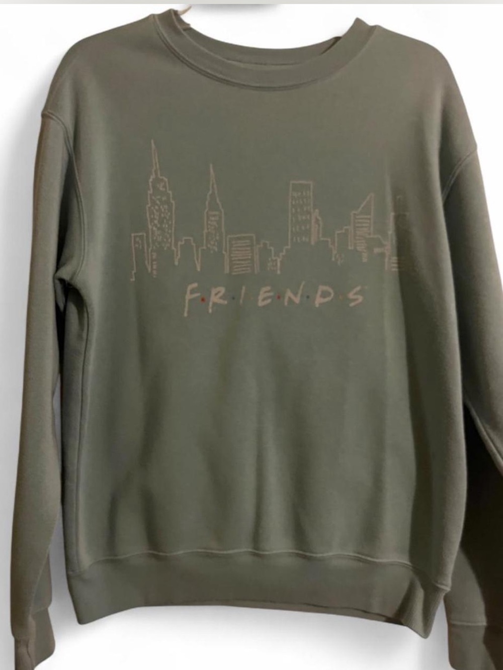 FRIENDS sage Green Skyline Crewneck Sweatshirt